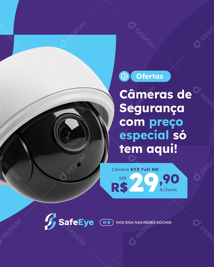 Câmera de Segurança Ofertas Câmeras de Segurança Social Media PSD Editável