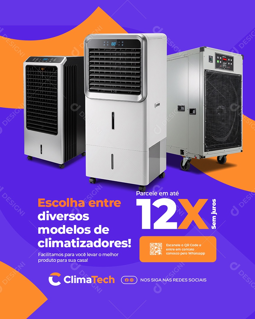 Escolha Entre Diversos Modelos de Climatizadores Social Media PSD Editável