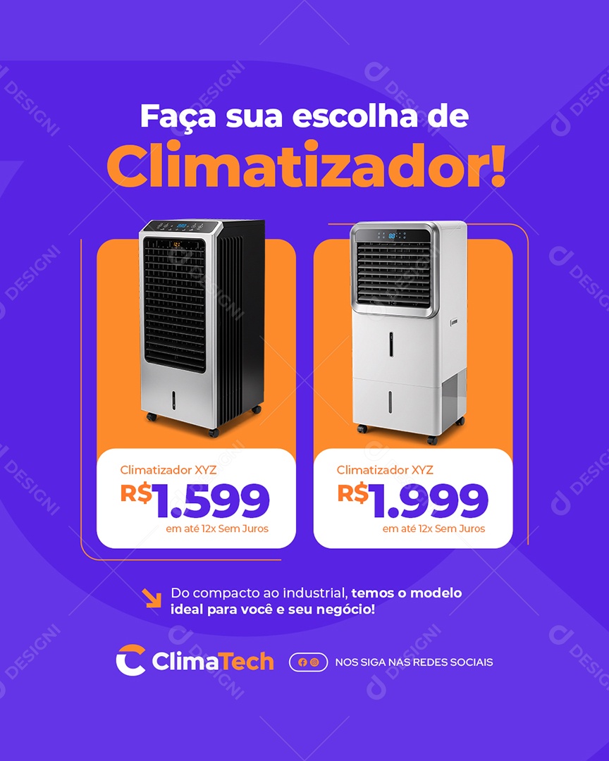 Faça Sua Escolha de Climatizador Social Media PSD Editável