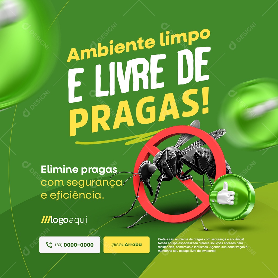 Controle de Pragas Elimine Pragas com Segurança Social Media PSD Editável