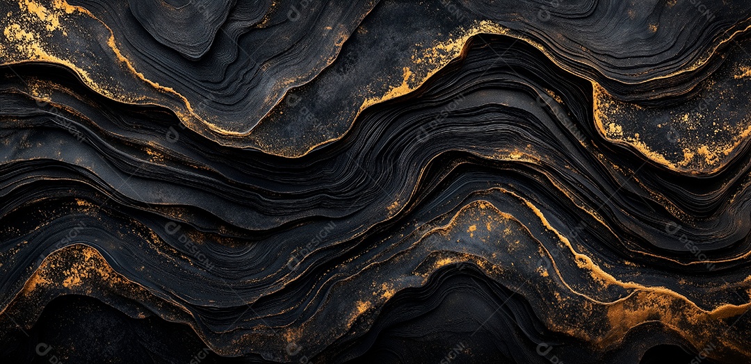 Fundo abstrato texturizado escuro e dourado com rocha