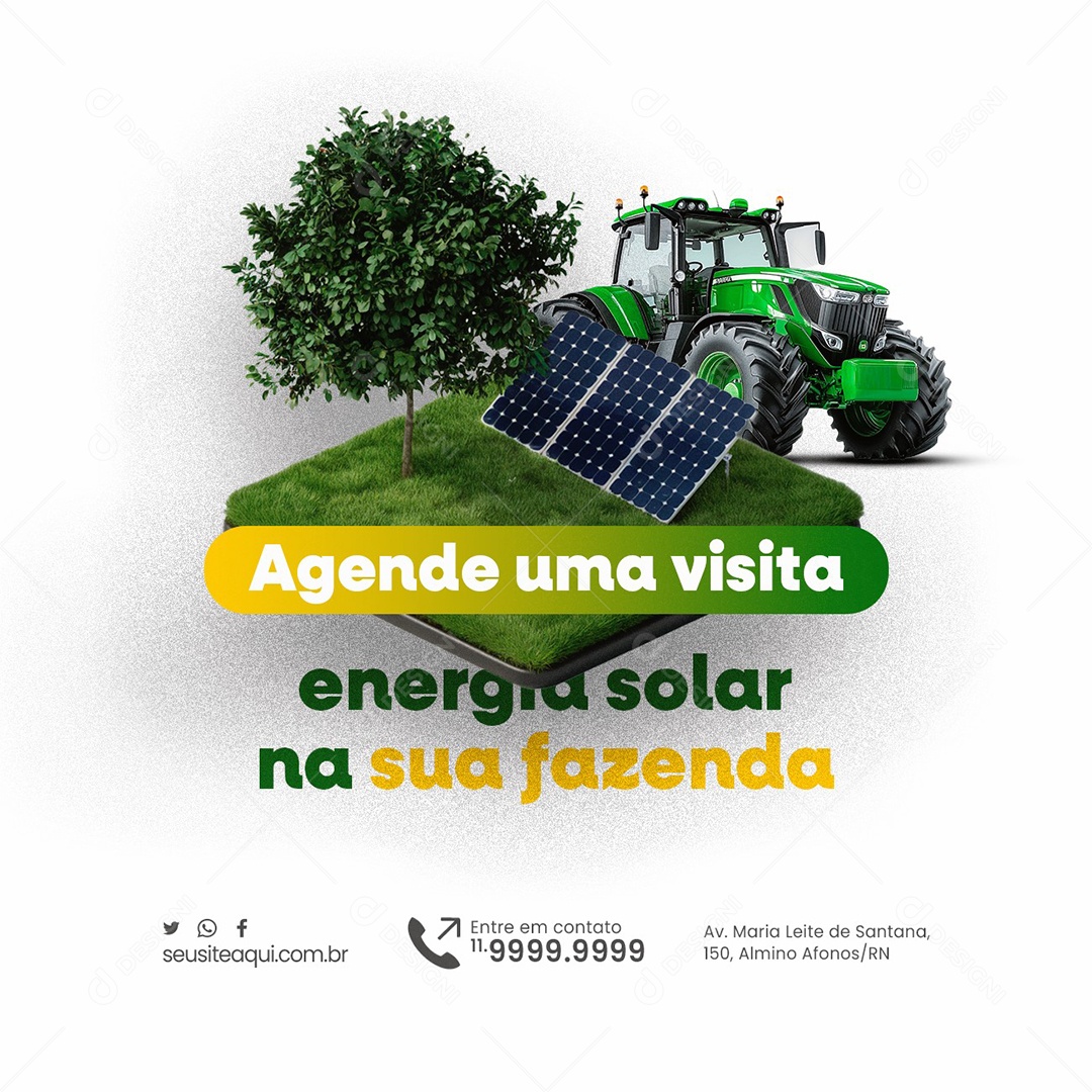 Energia Solar na Sua Fazenda Social Media PSD Editável
