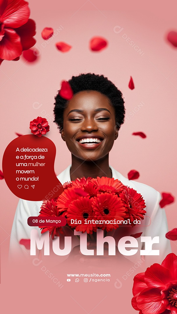 Story Dia Internacional da Mulher 08 de Março Social Media PSD Editável