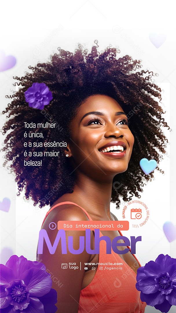 Story Dia Internacional da Mulher 08 de Março Social Media PSD Editável