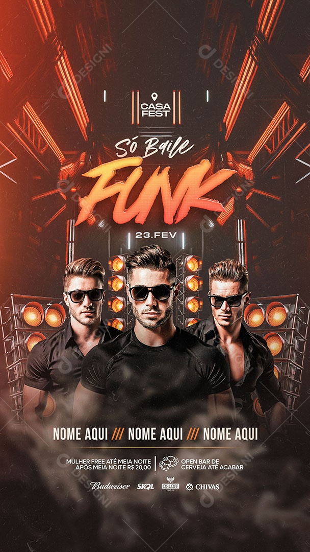 Flyer Story Só Baile Funk Artista Social Media PSD Editável