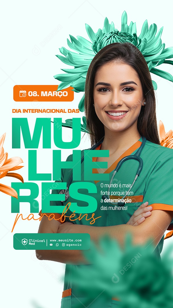 Story Dia Internacional da Mulher 08 de Março Social Media PSD Editável