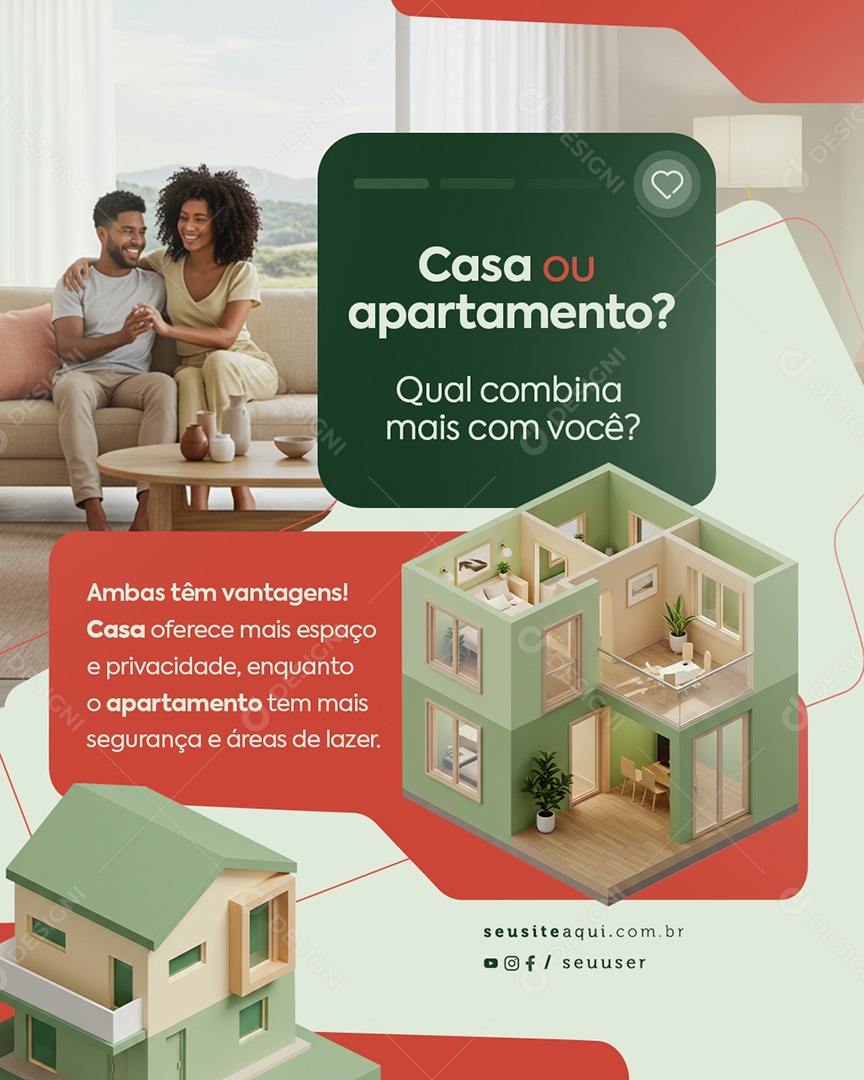 Imobiliária Casa ou Oportunidade Social Media PSD Editável