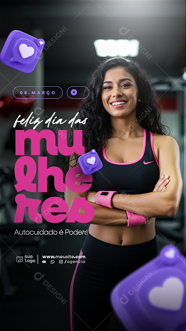 Story Dia Internacional da Mulher 08 de Março Social Media PSD Editável