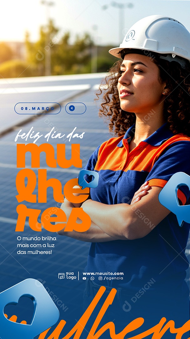 Story Dia Internacional da Mulher 08 de Março Social Media PSD Editável