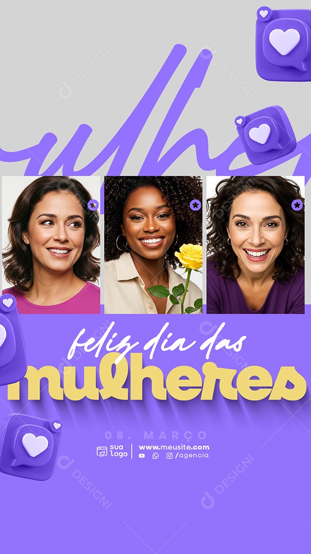 Story Dia Internacional da Mulher 08 de Março Social Media PSD Editável