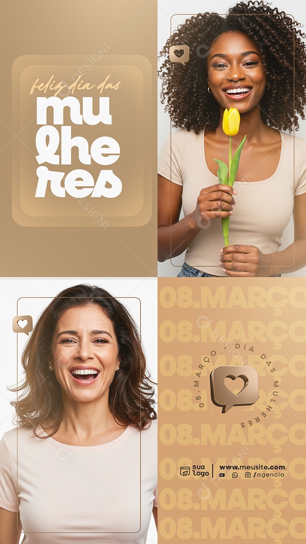 Story Dia Internacional da Mulher 08 de Março Social Media PSD Editável