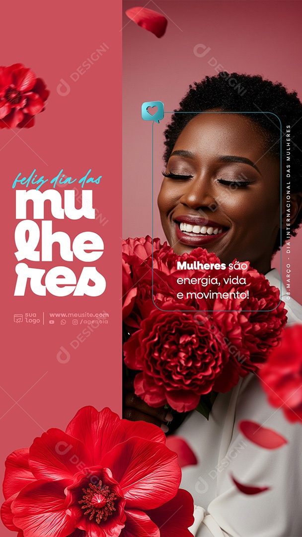 Story Dia Internacional da Mulher 08 de Março Social Media PSD Editável