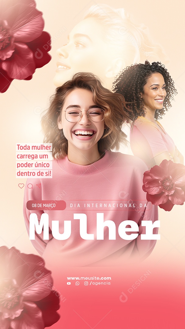 Story Dia Internacional da Mulher 08 de Março Social Media PSD Editável