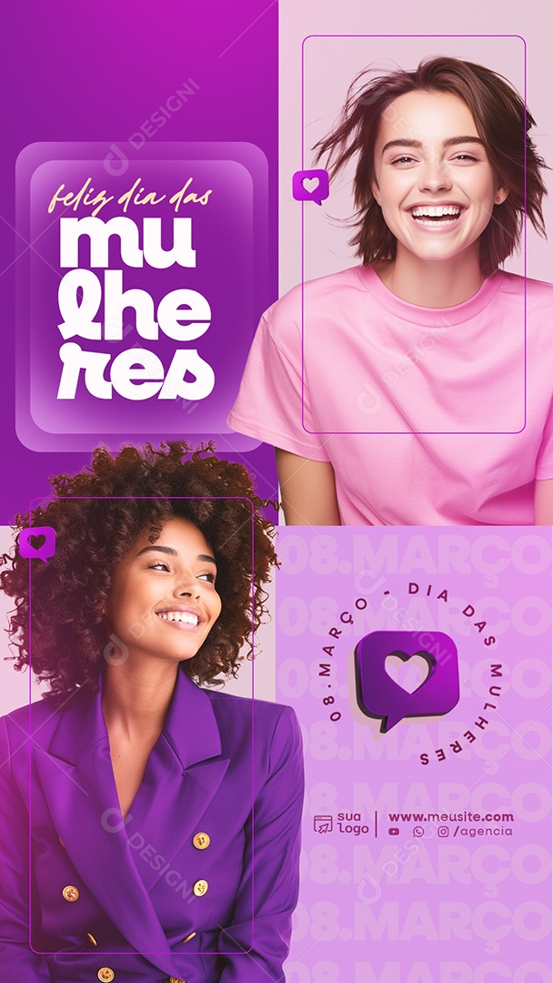 Story Dia Internacional da Mulher 08 de Março Social Media PSD Editável