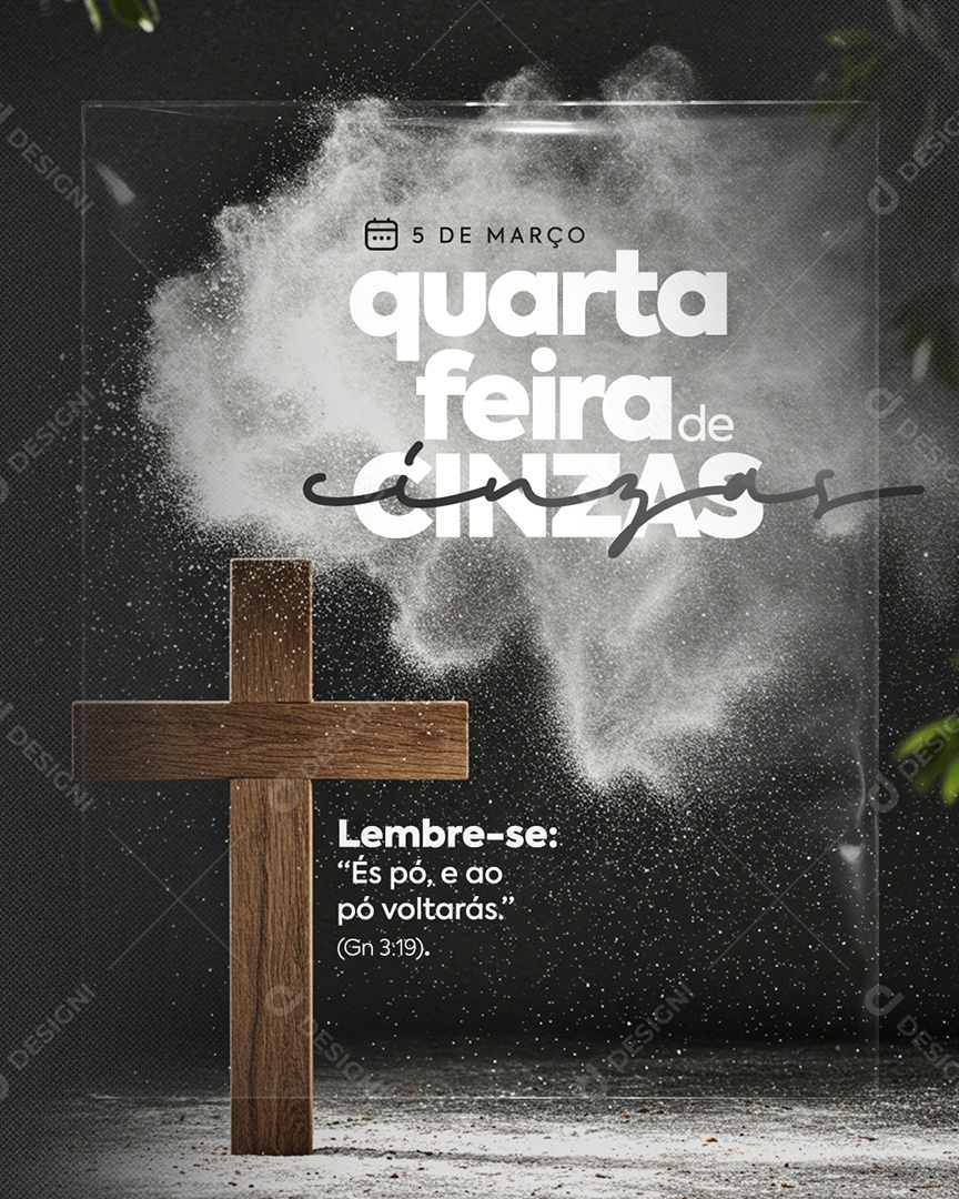 Quarta Feira de Cinzas 05 de Março Social Media PSD Editável