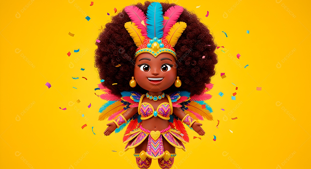 Emoji de carnaval em fundo amarelo