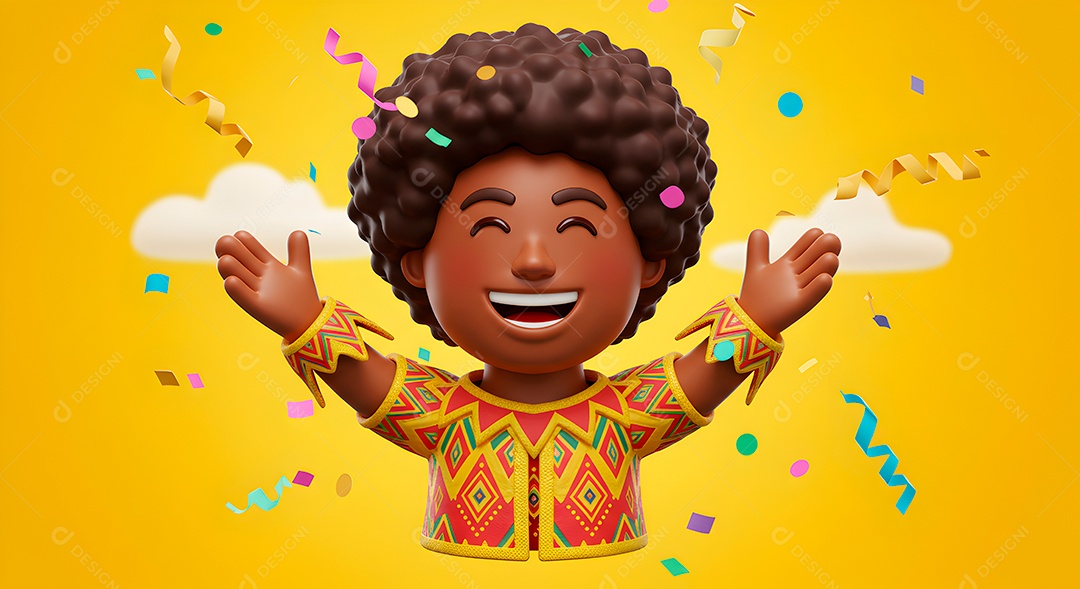 Emoji de carnaval em fundo amarelo