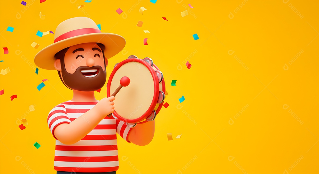 Emoji de carnaval em fundo amarelo