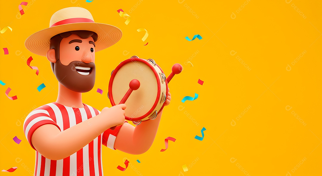 Emoji de carnaval em fundo amarelo