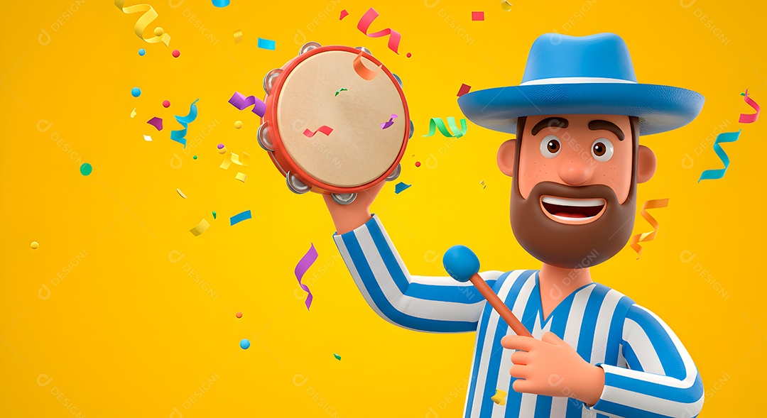 Emoji de carnaval em fundo amarelo