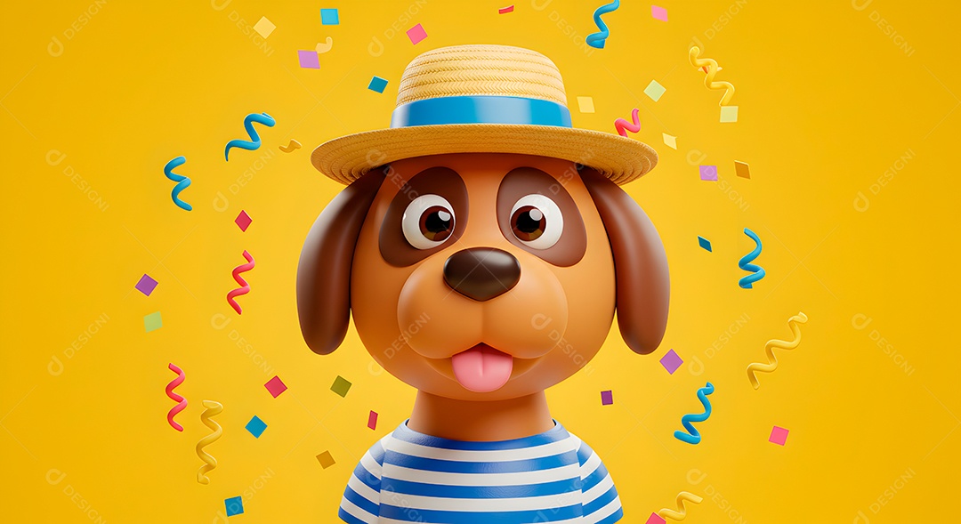 Emoji de carnaval em fundo amarelo