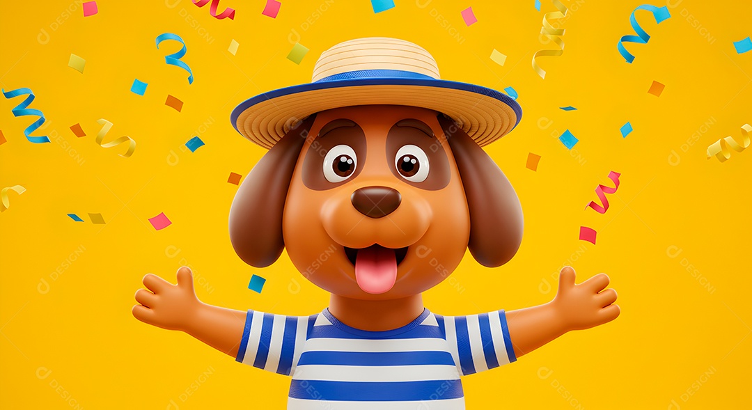 Emoji de carnaval em fundo amarelo