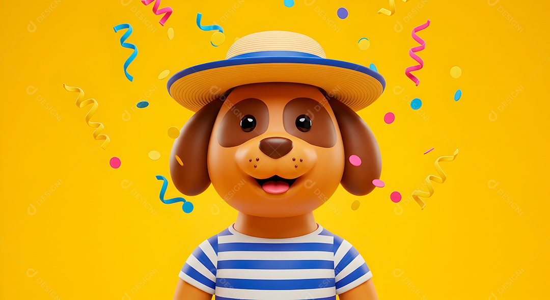 Emoji de carnaval em fundo amarelo