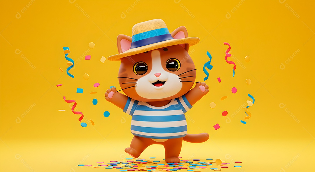 Emoji de carnaval em fundo amarelo