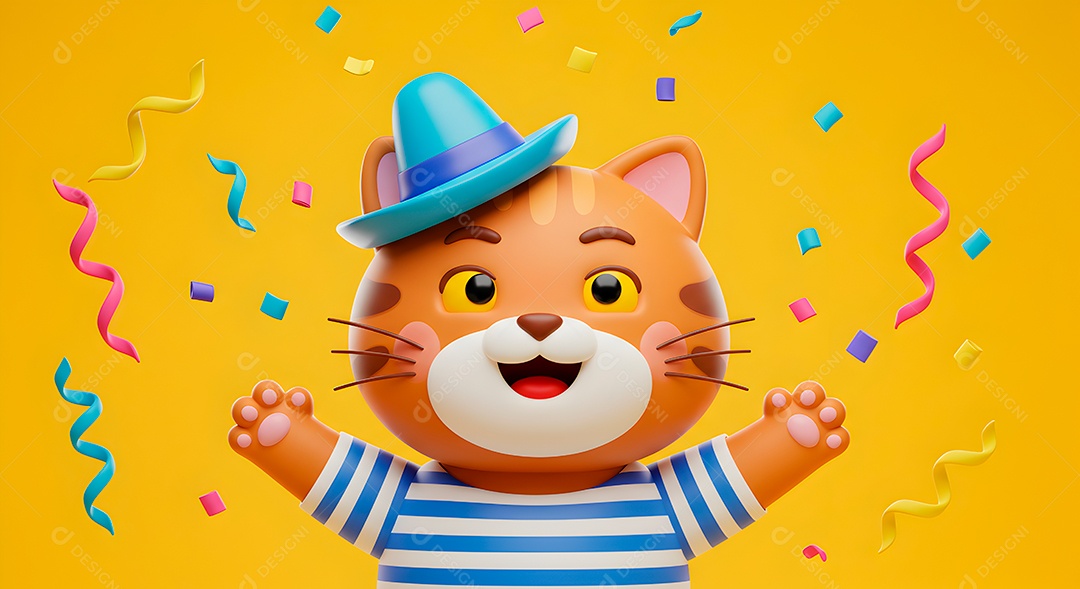 Emoji de carnaval em fundo amarelo