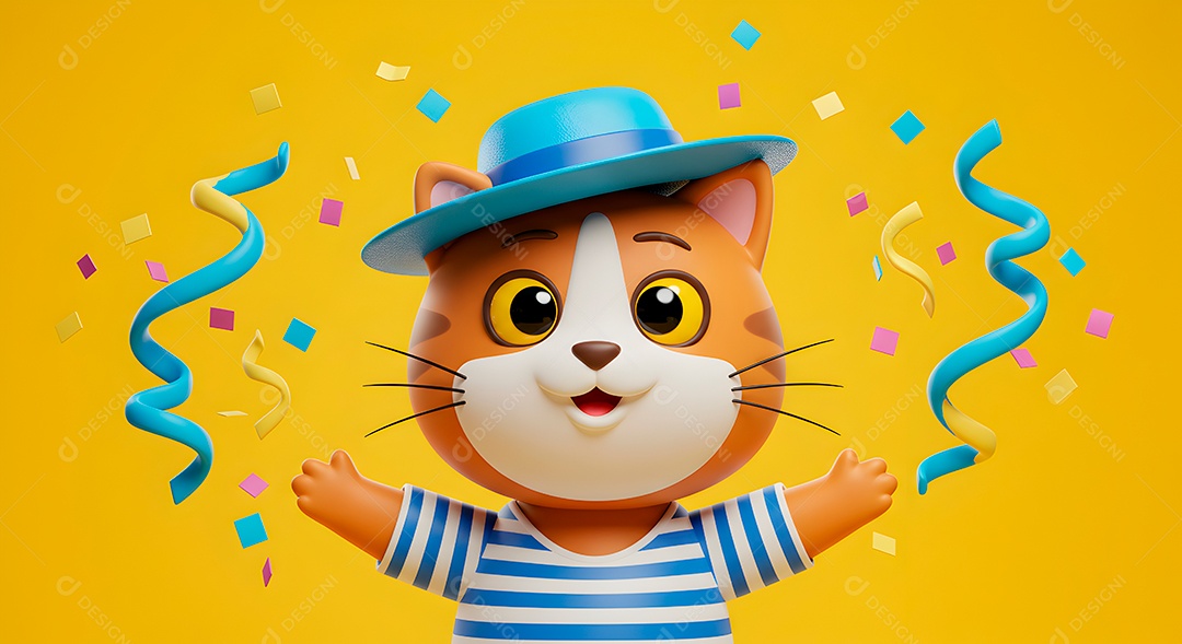 Emoji de carnaval em fundo amarelo