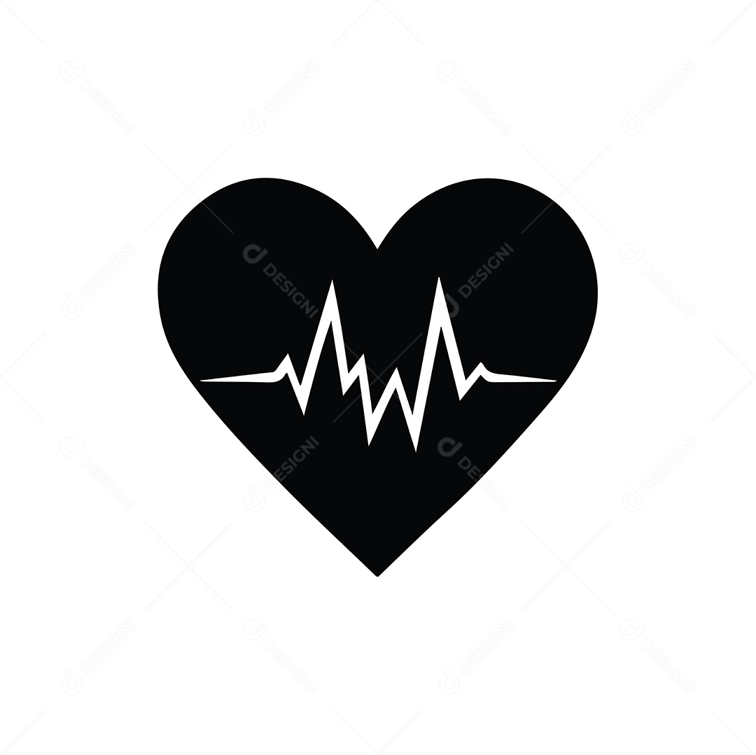 Ícone de Batimentos Cardíacos Ilustração Vetor EPS