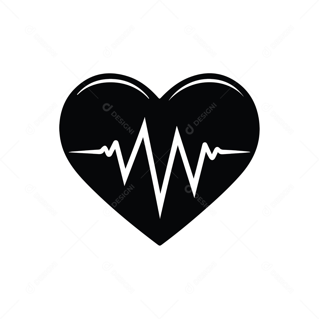 Ícone de Batimentos Cardíacos Ilustração Vetor EPS