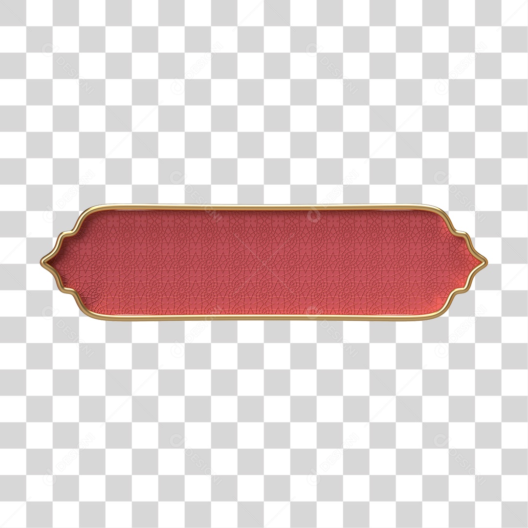 Elemento 3D Banner Ornamentado Placa PNG Transparente