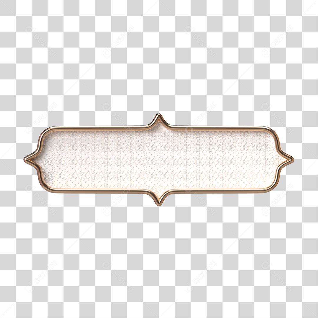 Elemento 3D Banner Ornamentado Placa PNG Transparente