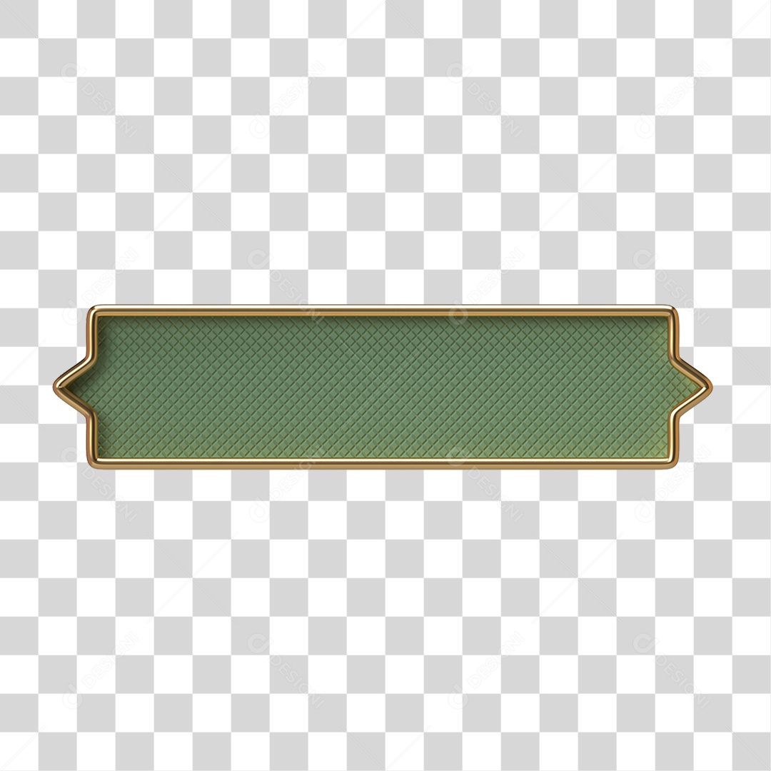Elemento 3D Banner Ornamentado Placa PNG Transparente