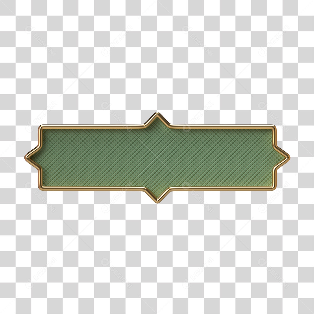 Elemento 3D Banner Ornamentado Placa PNG Transparente