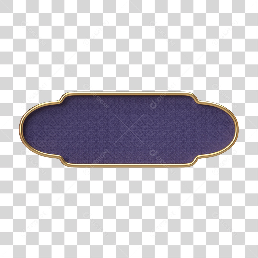 Elemento 3D Banner Ornamentado Placa PNG Transparente