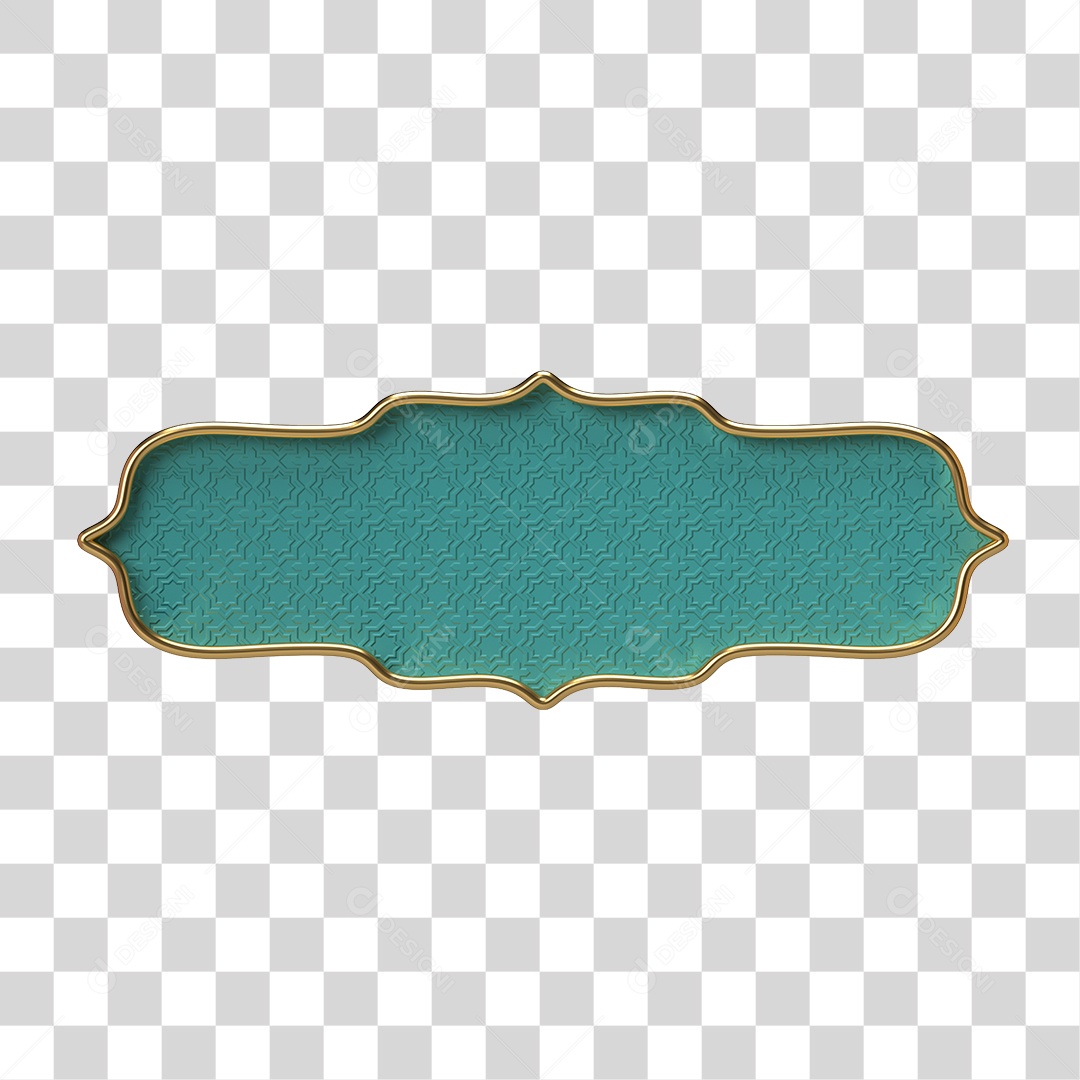 Elemento 3D Banner Ornamentado Placa PNG Transparente