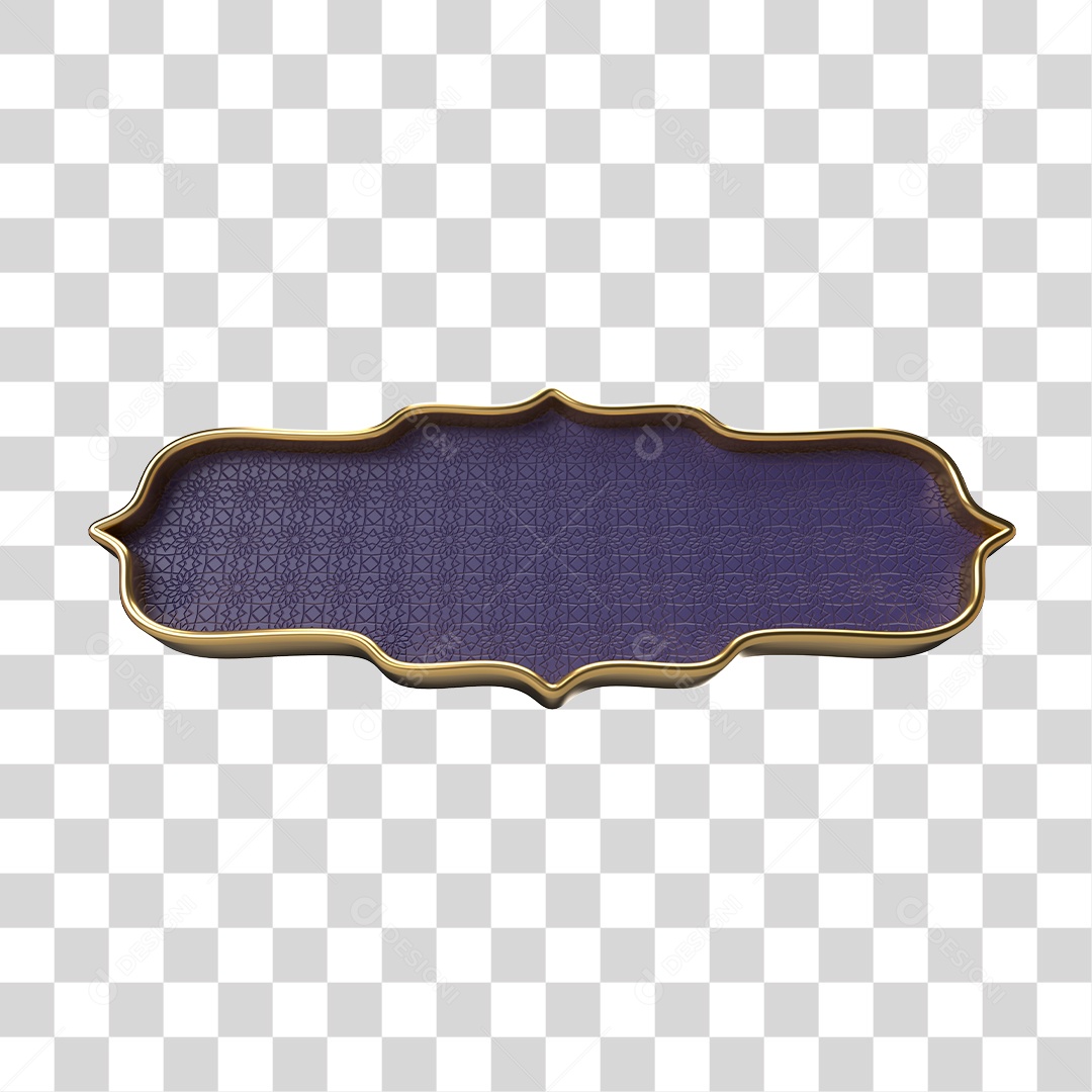 Elemento 3D Banner Ornamentado Placa PNG Transparente