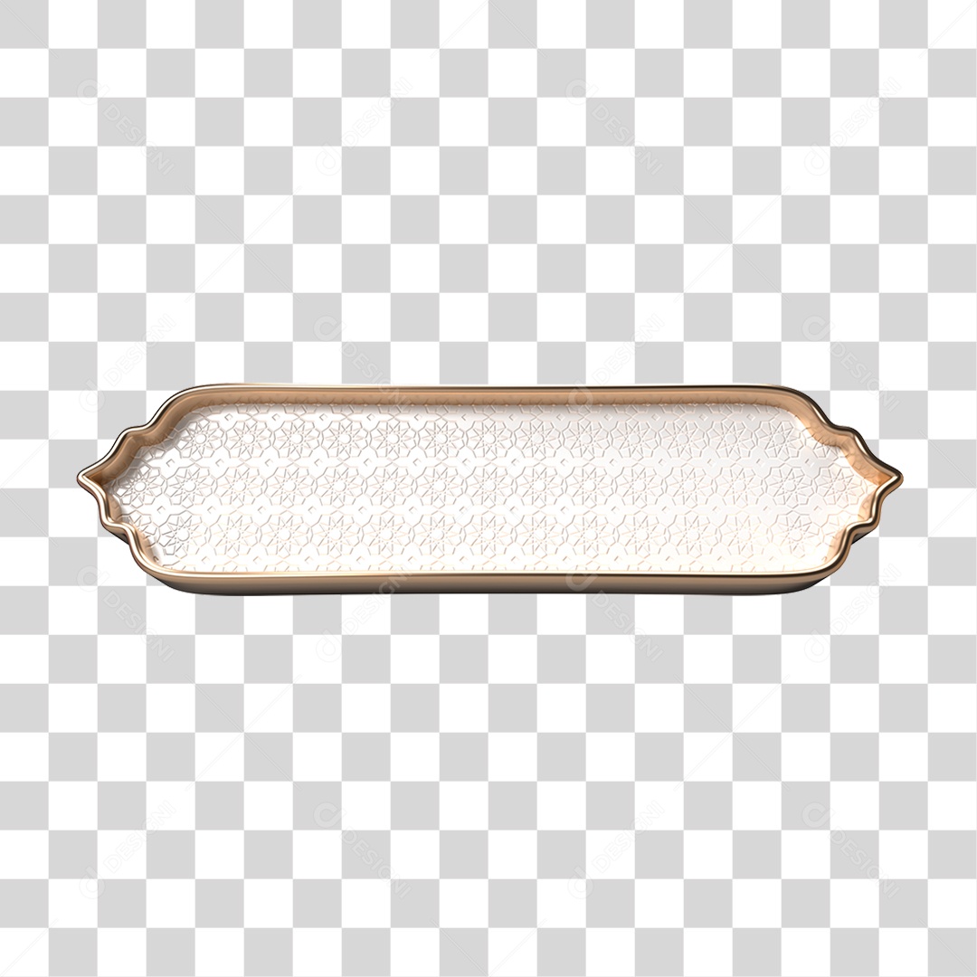 Elemento 3D Banner Ornamentado Placa PNG Transparente