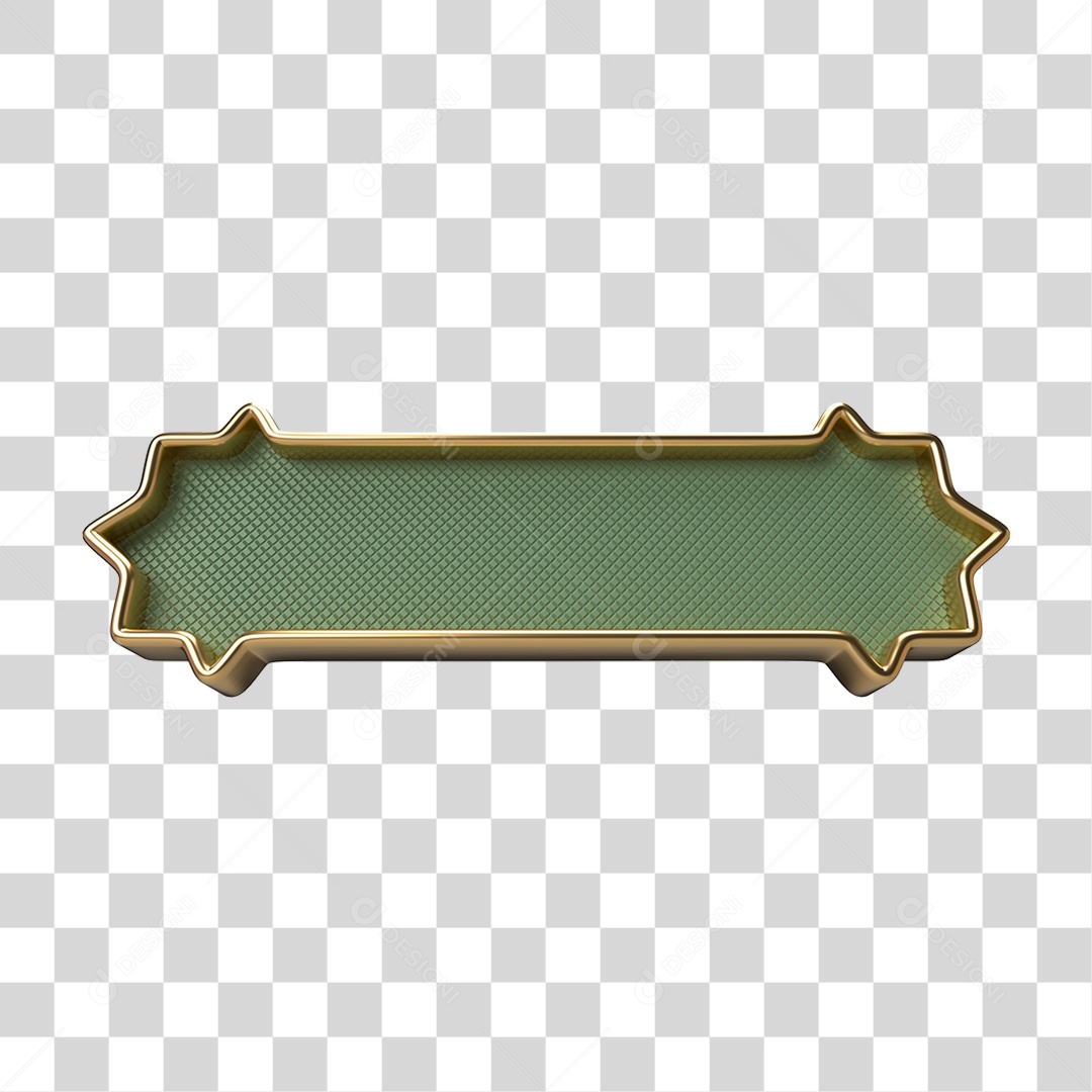 Elemento 3D Banner Ornamentado Placa PNG Transparente