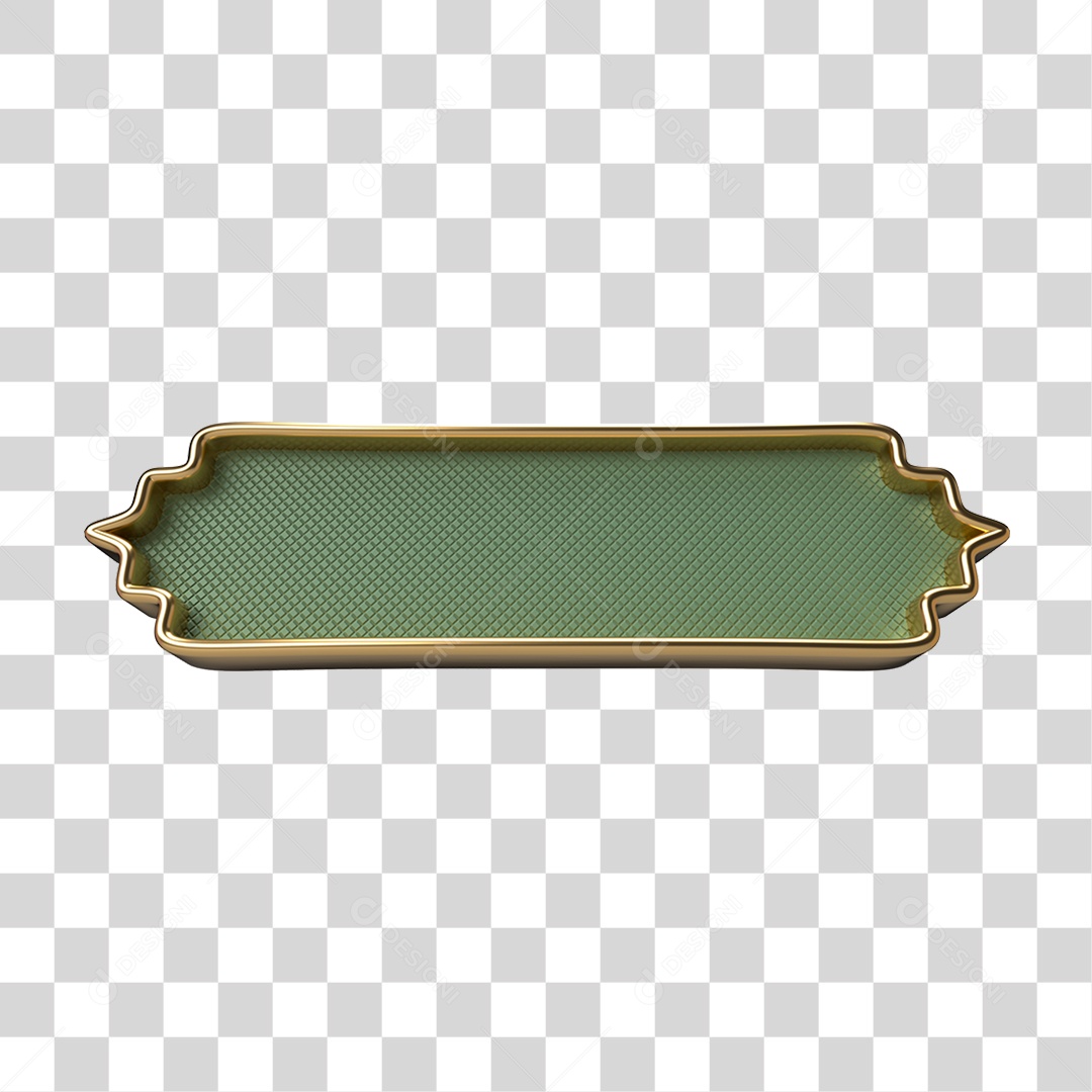 Elemento 3D Banner Ornamentado Placa PNG Transparente