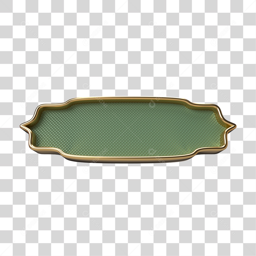 Elemento 3D Banner Ornamentado Placa PNG Transparente