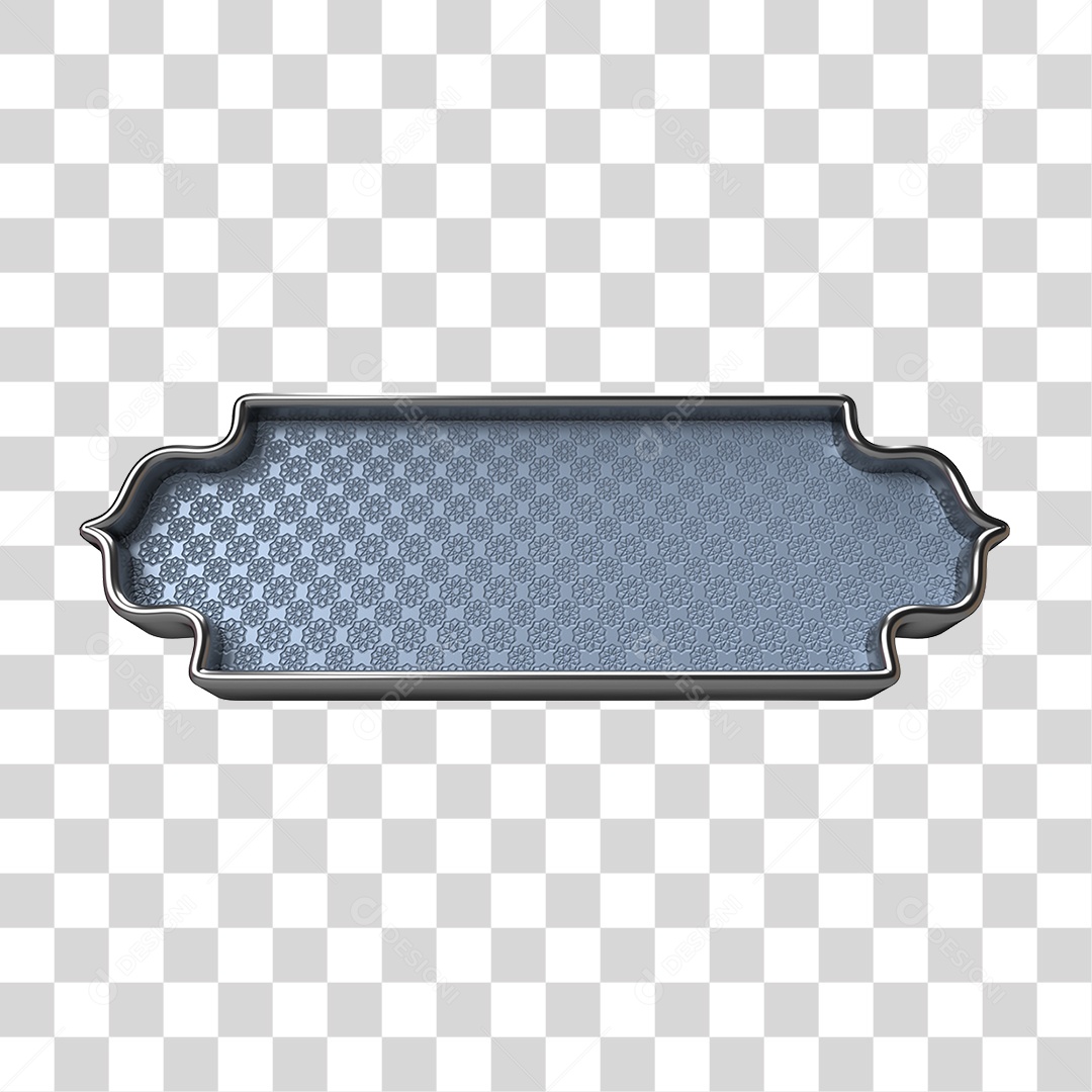 Elemento 3D Banner Ornamentado Placa PNG Transparente