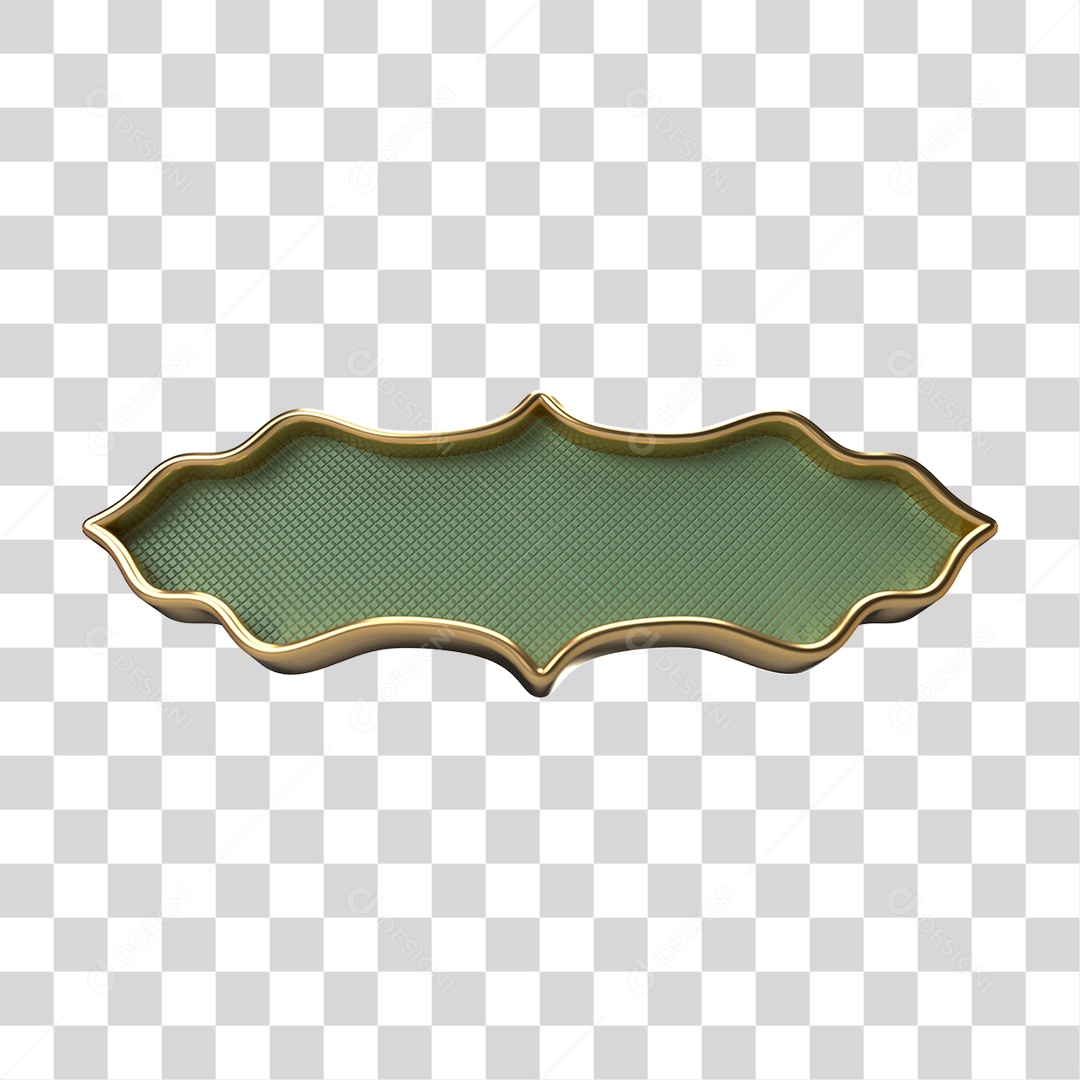 Elemento 3D Banner Ornamentado Placa PNG Transparente