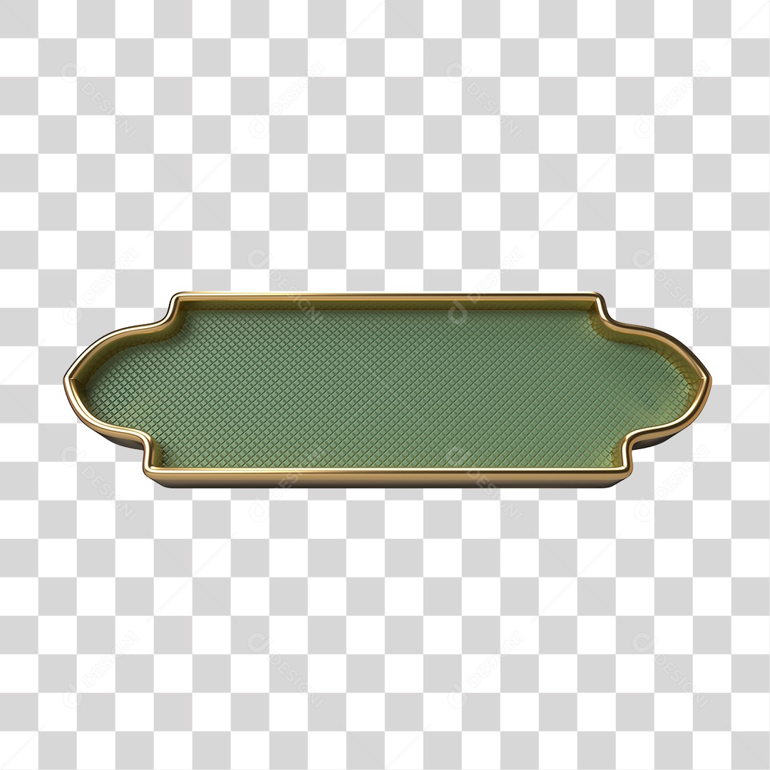 Elemento 3D Banner Ornamentado Placa PNG Transparente