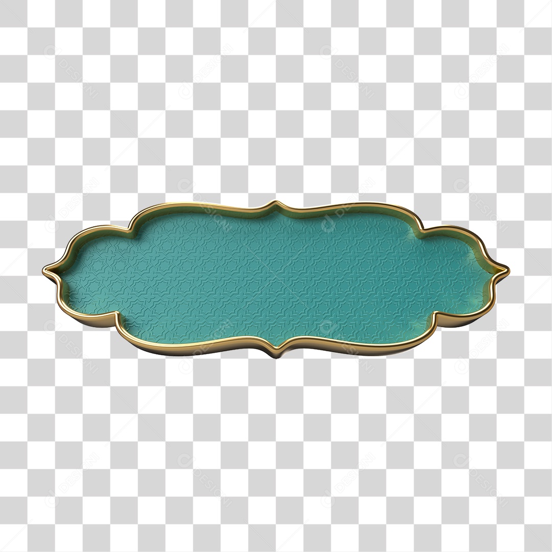 Elemento 3D Banner Ornamentado Placa PNG Transparente