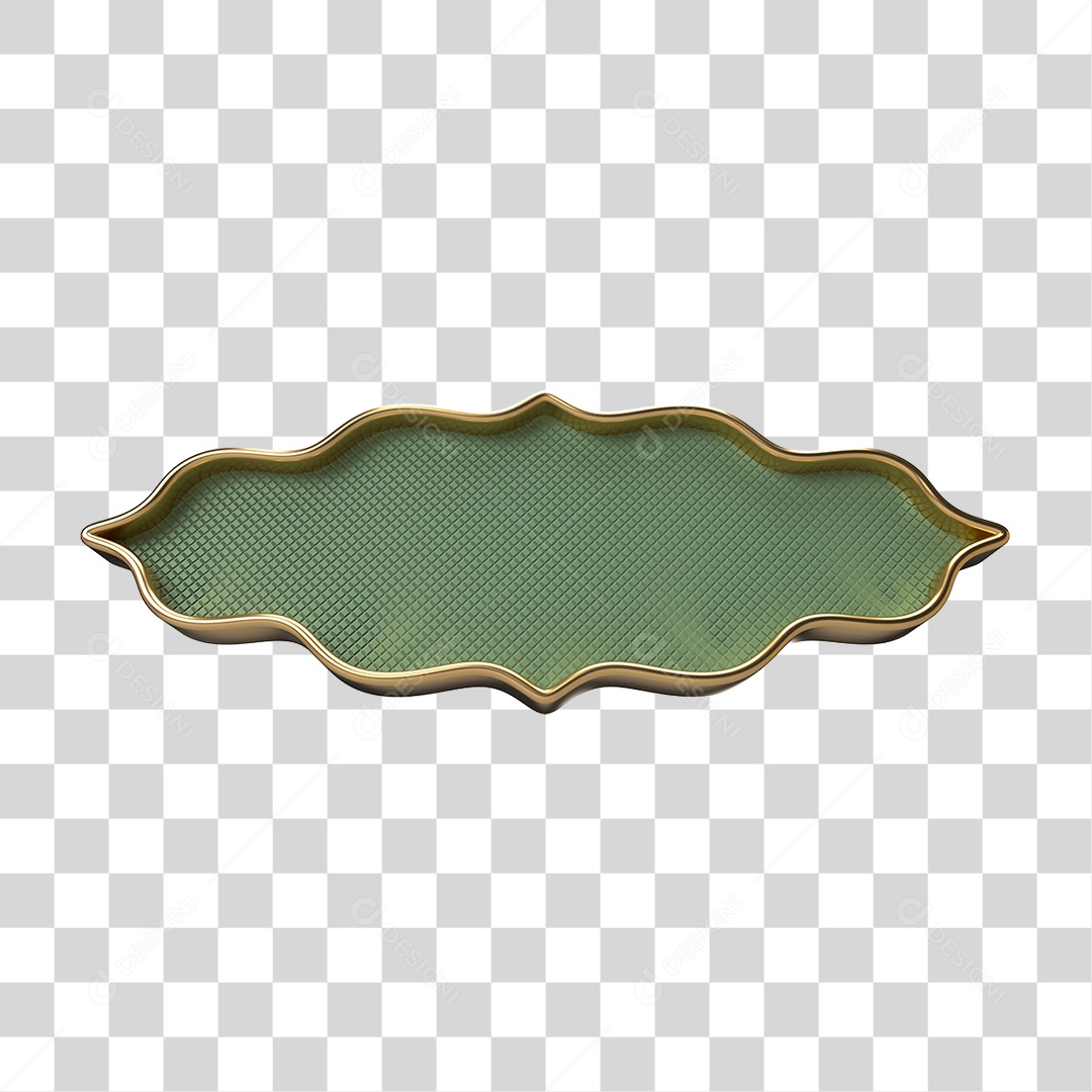 Elemento 3D Banner Ornamentado Placa PNG Transparente