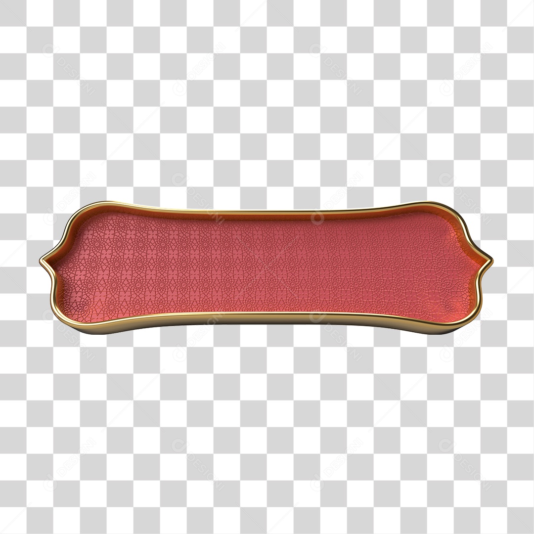Elemento 3D Banner Ornamentado Placa PNG Transparente