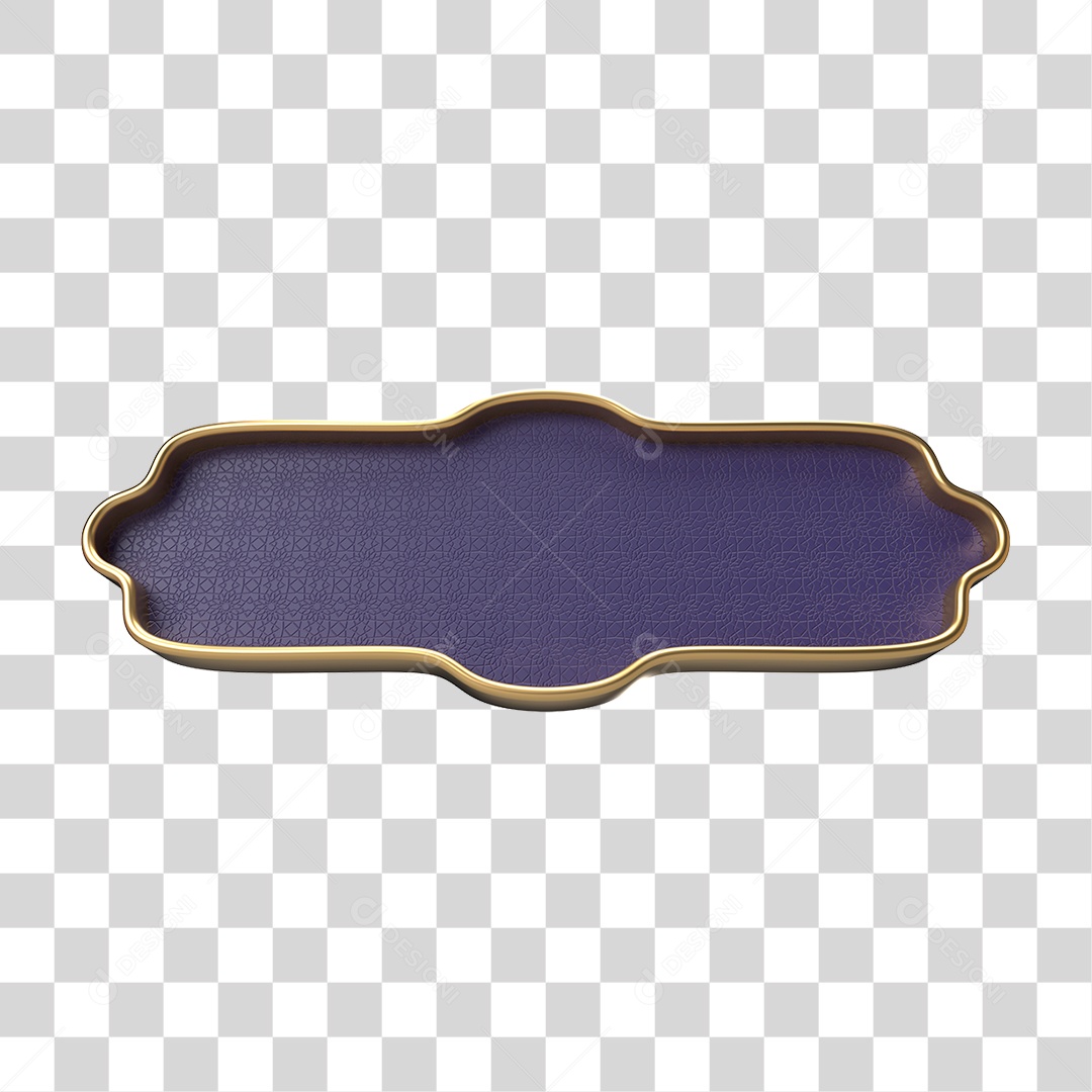 Elemento 3D Banner Ornamentado Placa PNG Transparente